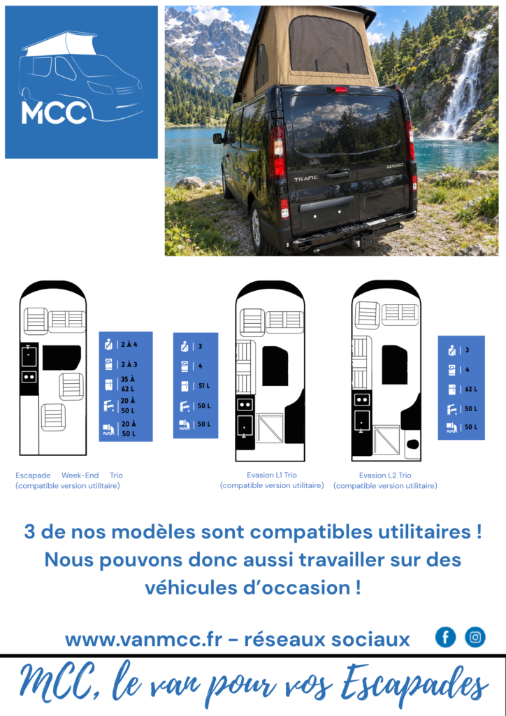 19/09/2026 : PLUSIEURS DE NOS MODELES SONT COMPATIBLES UTILITAIRES !